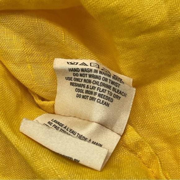 Maeve Anthro Tank Top 100% Linen Yellow Summer Beachy Coastal Beach Vacation XS - Picture 11 of 12